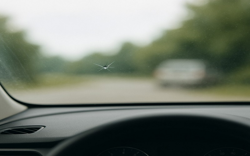 Windshield Chip and Suburban View Image created by ChatGPT (AI-generated) 800 x 500